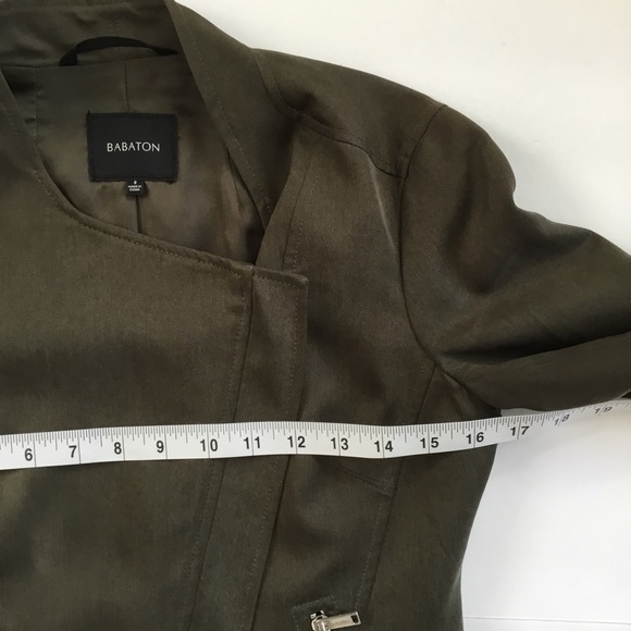 Babaton Aritzia Moto Jacket Olive Green Size 0 - Picture 10 of 12
